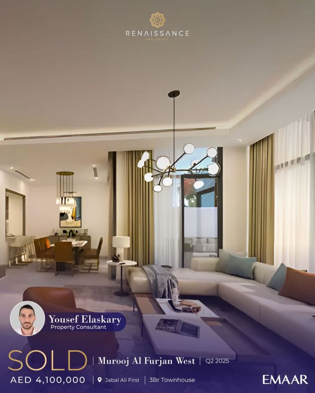 SOLD | Murooj Al Furjan West - Jabal Ali First
3BR Townhouse | AED 4.1M | USD 1.1M

Congratulations to Yousef Elaskary on the successful sale of this townhouse at Murooj Al Furjan West, developed by Nakheel Properties. Located in the Jabal Ali First community, these townhouses offer a comfortable and convenient lifestyle with a range of practical amenities for families.

#DubaiRealEstate #NakheelProperties #MuroojAlFurjanWest #JabalAli #Sold #FamilyLiving #LuxuryHomes