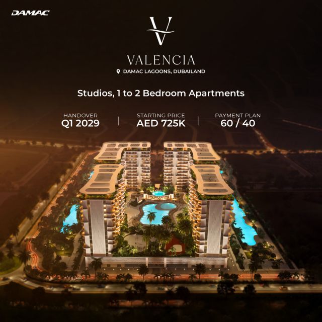 Valencia – Studios & 1–2 Bedroom Apartments ✨

In DAMAC Lagoons, Dubailand, Valencia features modern residences starting at AED 725K. Flexible 60/40 payment plans and handover in Q1 2029 make it an ideal opportunity for investors and homeowners seeking a premium, lifestyle-oriented community.

DM us today for more information!

#ValenciaDubai #DAMACLagoons #LuxuryLiving #RealEstateDubai #InvestInDubai