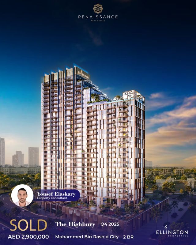 SOLD | The Highbury – Mohammed Bin Rashid City
2Br | AED 2.9M | USD 789K

Congratulations Yousef on the successful sale of a 2-bedroom apartment at The Highbury, a premium residential development by Ellington in Mohammed Bin Rashid City.

The Highbury offers stylish apartments with lush gardens, vibrant communal spaces, and top amenities including an infinity pool, fitness studio, courts, club lounge, and cinema room — all designed for luxury, comfort, and community.

#DubaiRealEstate #TheHighbury #Ellington #Sold #DubaiApartments