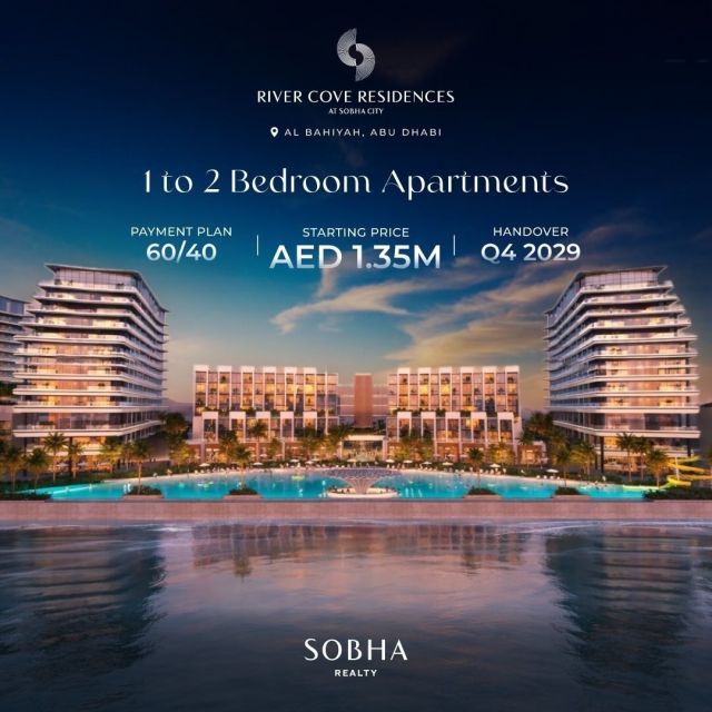 River Cove Residences | Waterfront Living in Abu Dhabi

A limited collection of 1 & 2-bedroom residences by Sobha Realty in Al Bahiyah, designed for elevated waterfront living and long-term value.

Set within a wellness-focused master plan with expansive green spaces and an 18km fitness loop, this is where lifestyle meets investment potential.

🏘️ 1 & 2 Bedroom Residences
💰 From AED 1.35M
💳 60/40 Payment Plan
🔑 Handover Q4 2029

#SobhaRealty #AbuDhabiRealEstate #WaterfrontLiving #PropertyInvestment