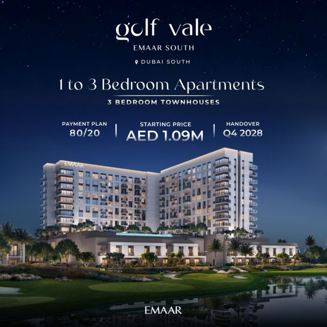 ⛳ Golf Vale at Emaar South

Experience refined golf-side living in one of Dubai’s fastest-growing communities. Thoughtfully designed residences that blend modern elegance with everyday comfort.

🏠 1, 2 & 3 Bedroom Apartments | 3 Bedroom Townhouses
💰 Starting From: AED 1.09M
💳 Payment Plan: 80/20
🔑 Handover: Q4 2028

#GolfVale #EmaarSouth #DubaiRealEstate #Emaar